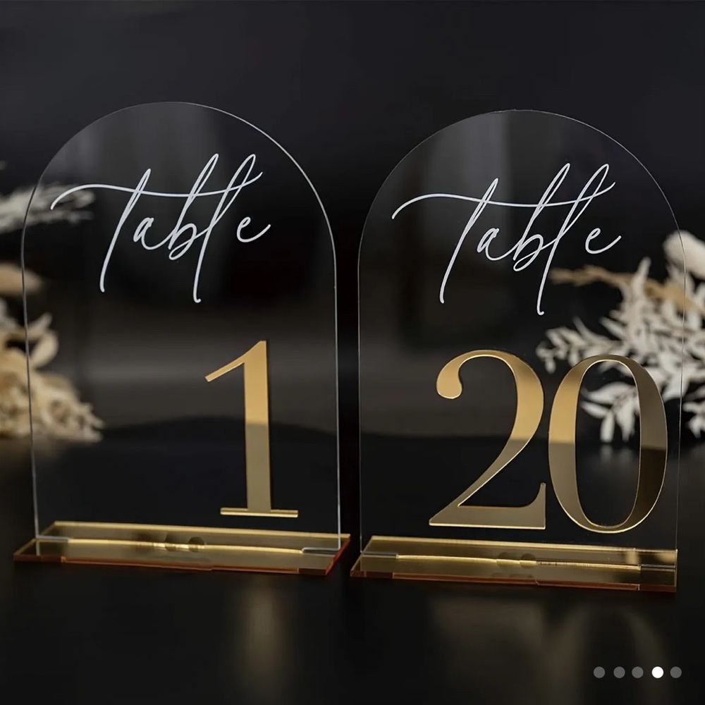 Elegant Gold Table Number Signs